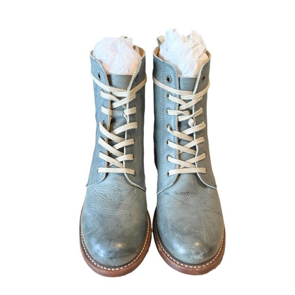 Frye Vintage Sabrina Blue Leather Lace Up Boots Size 8.5 - Picture 16 of 16